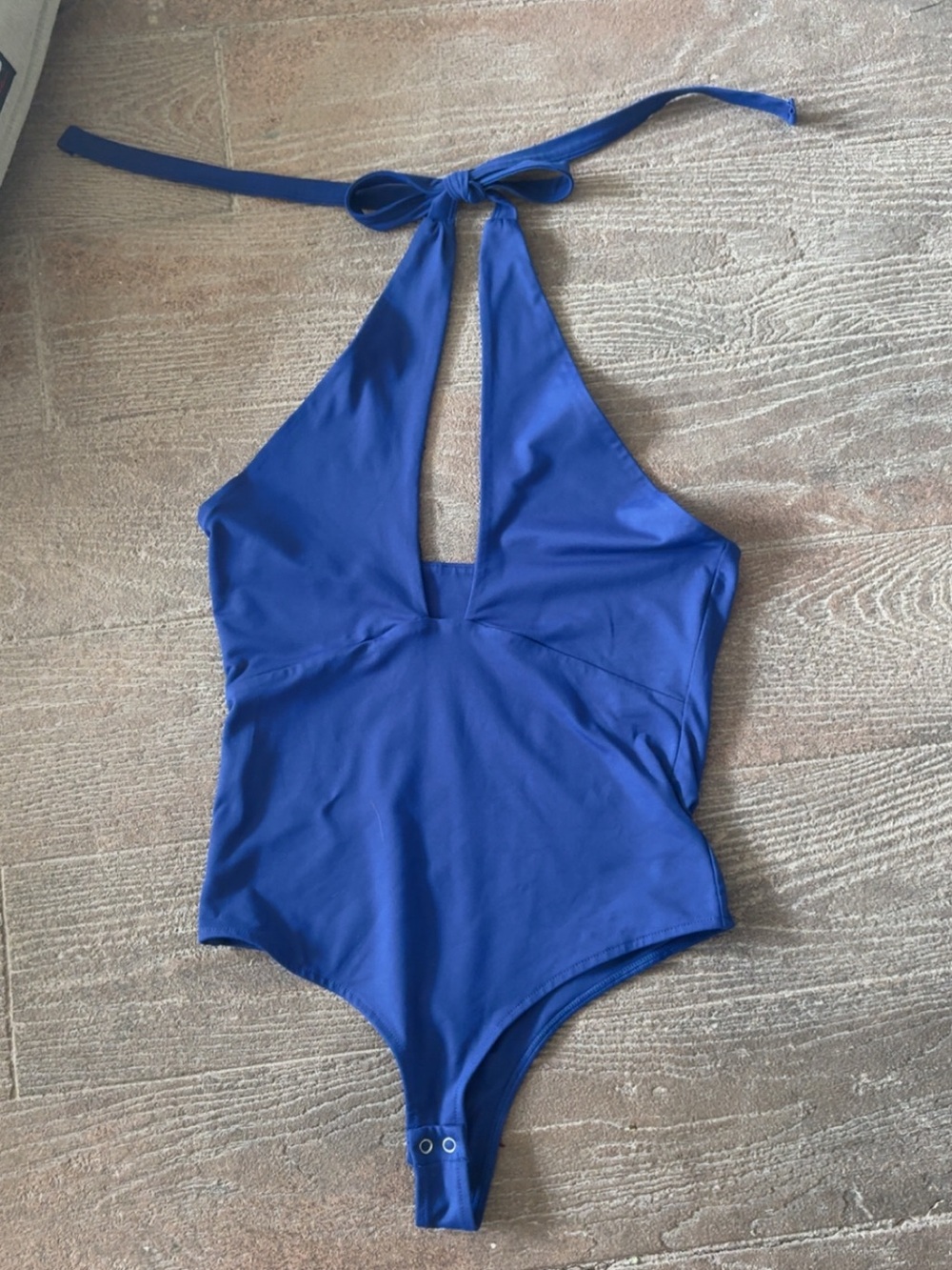 ReoRia Cobalt Blue Halter Bodysuit